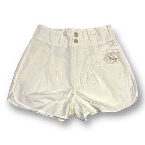 Free People Pleated Shorty Pull On White Shorts Size NWT